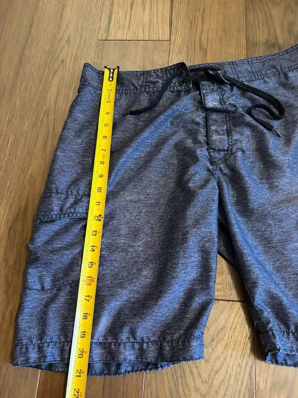 Old Navy Swim Shorts Size L Blue Heather Drawstring Cargo Pocket